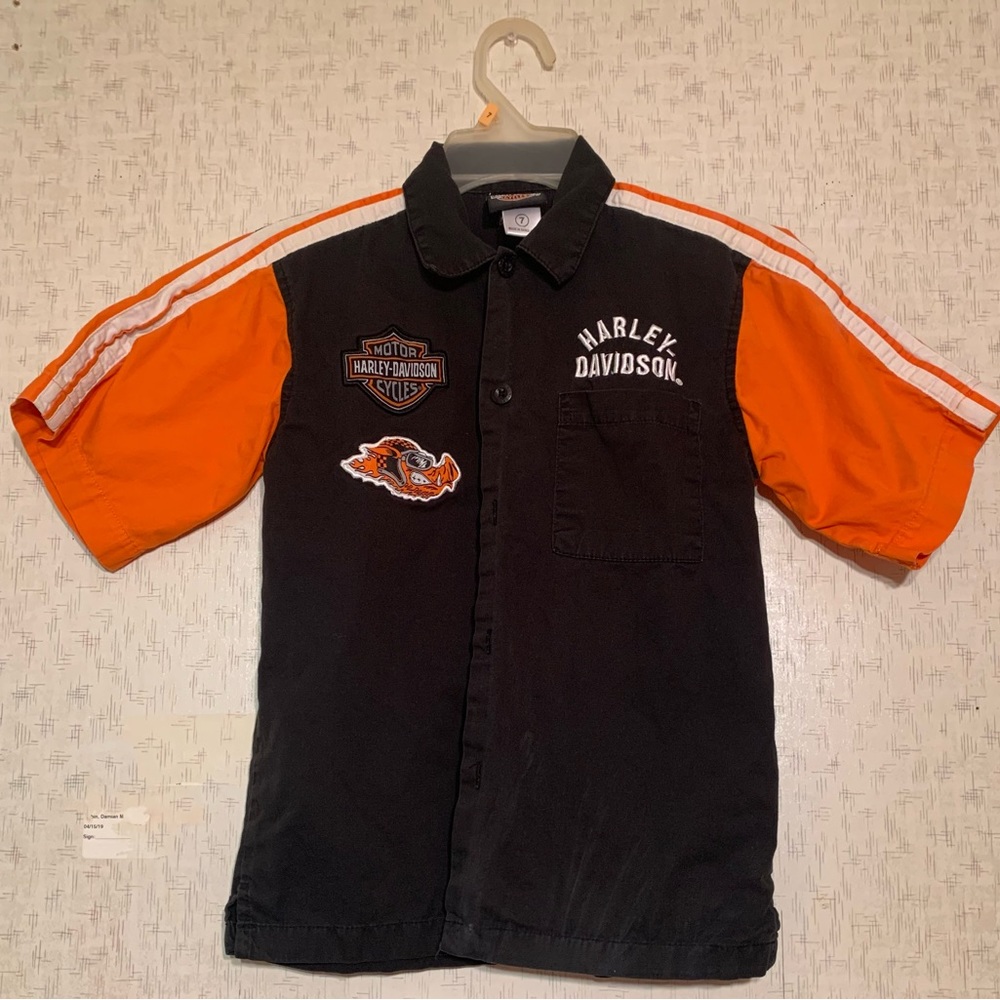 Kids Size 7 Harley Davidson Shop Shirt